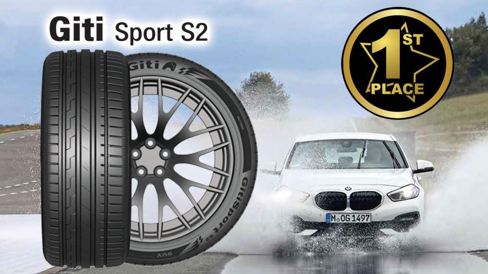 Giti Sport S2: Το Νο1 λάστιχο σε πρόσφυση για να αποφύγεις την υδρολίσθηση.
